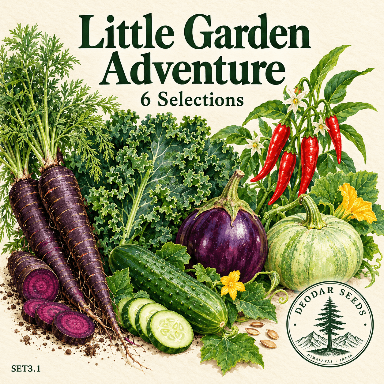 Little Garden Adventure Kit, 6 Seed Varieties