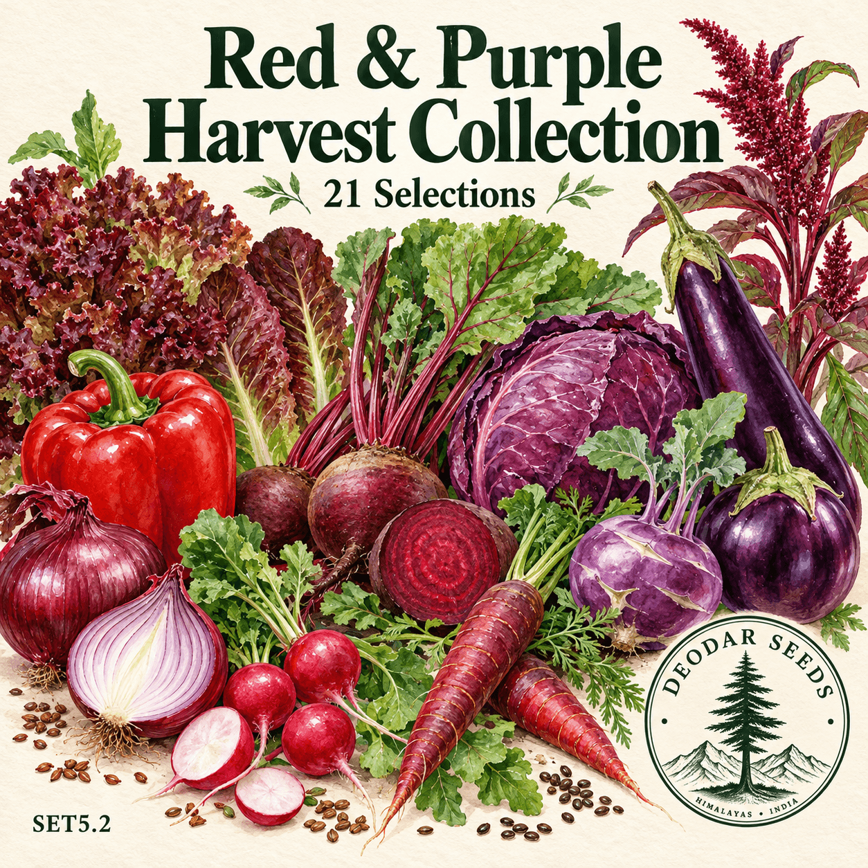Red & Purple Harvest Collection — 21 Seed Selections