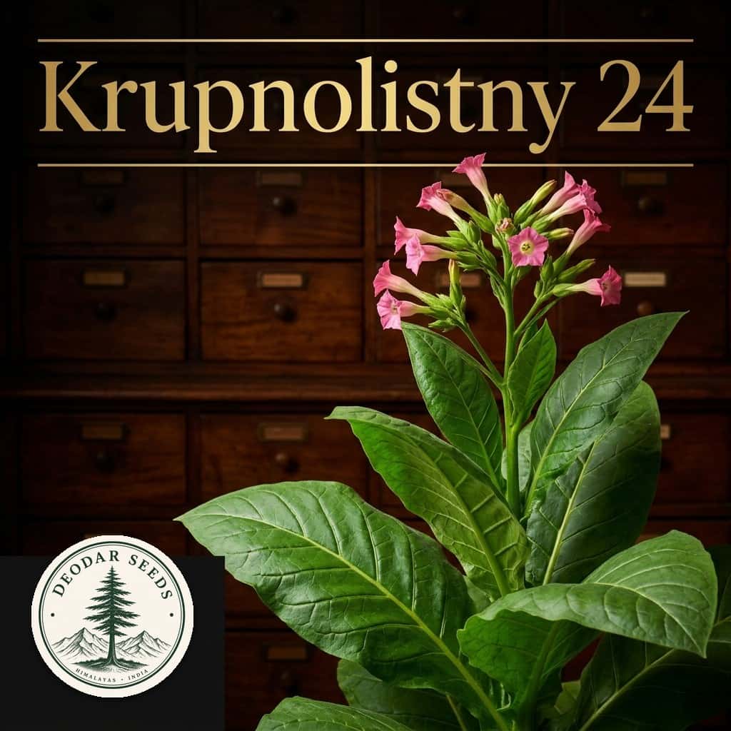 Tobacco Krupnolistny 24 Seeds — AI-generated kit illustration