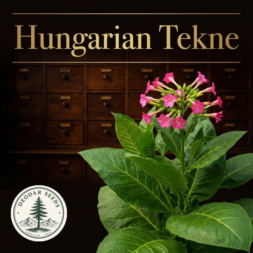 Tobacco Hungarian Tekne Seeds — AI-generated kit illustration