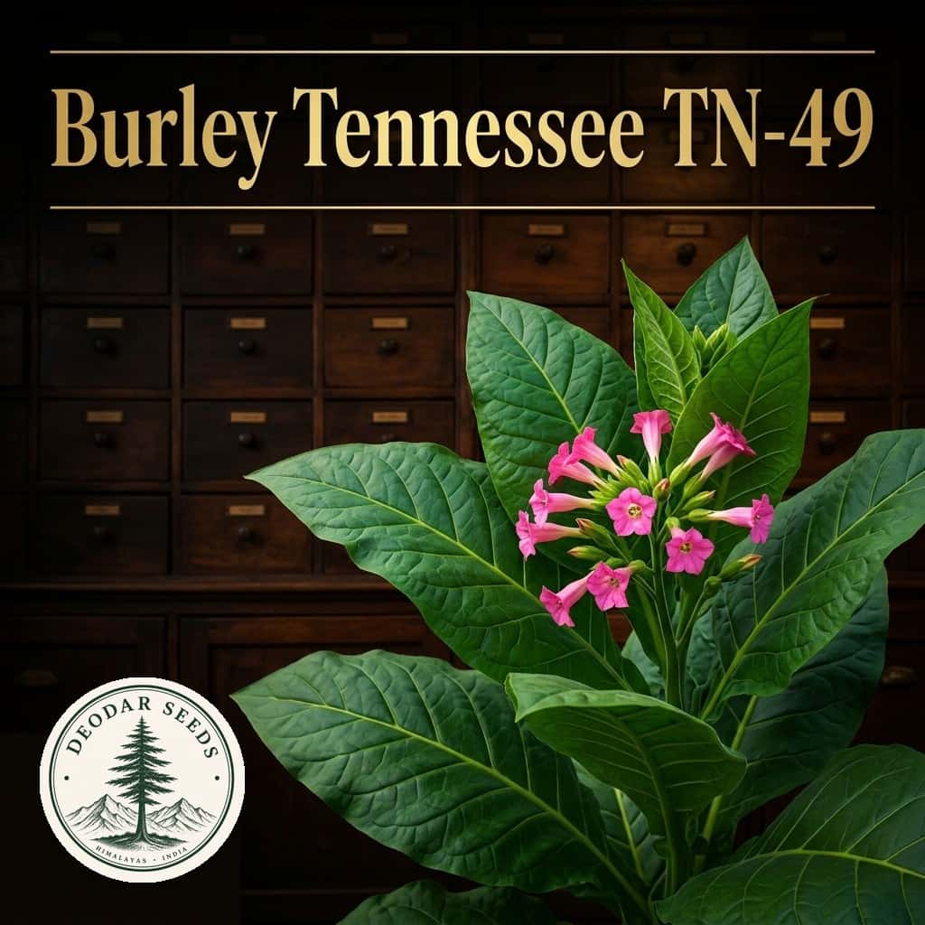 Tobacco Burley Tennessee TN-49 Seeds — AI-generated kit illustration